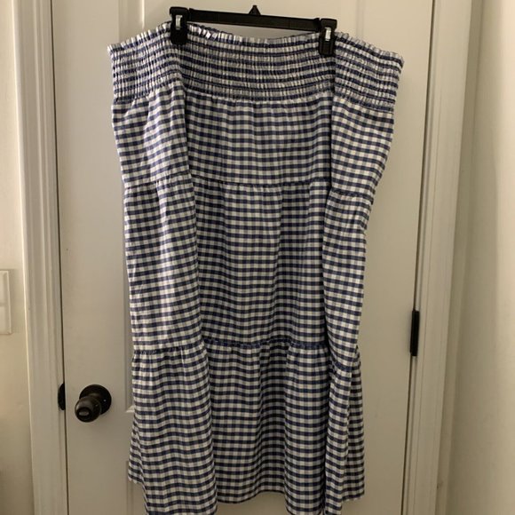 Universal Thread Women's Blue Plaid Maxi Skirt Tiered Choose Your Size - Picture 3 of 3